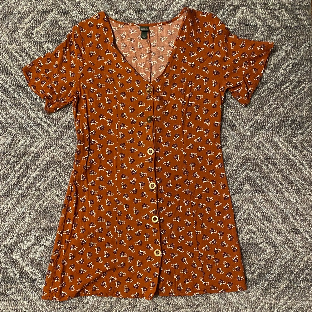 Wild Fable Button Floral Print Short Sleeve Dress